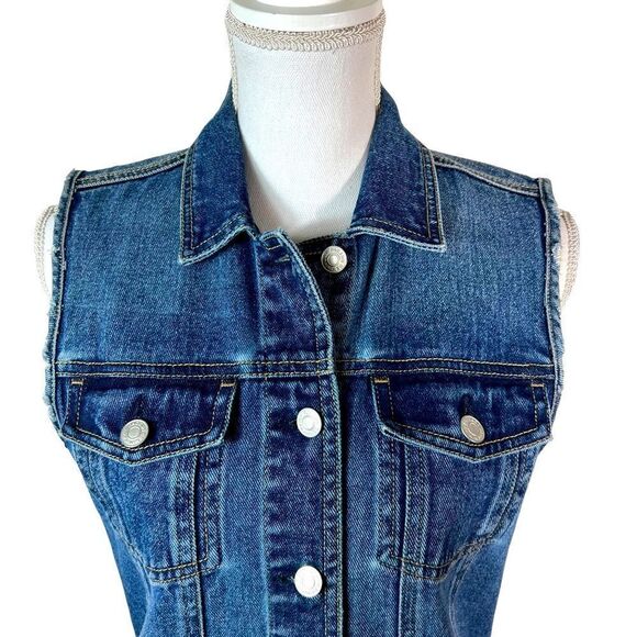 Pac Sun Los Angeles Lost Girls Embroidered Snake And Flowers Denim Vest - Picture 3 of 9